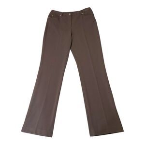 Rafaella Womens Pants Sz 4 28"X32" Brown 2 Way Textured Stretch Dress Pants NWT